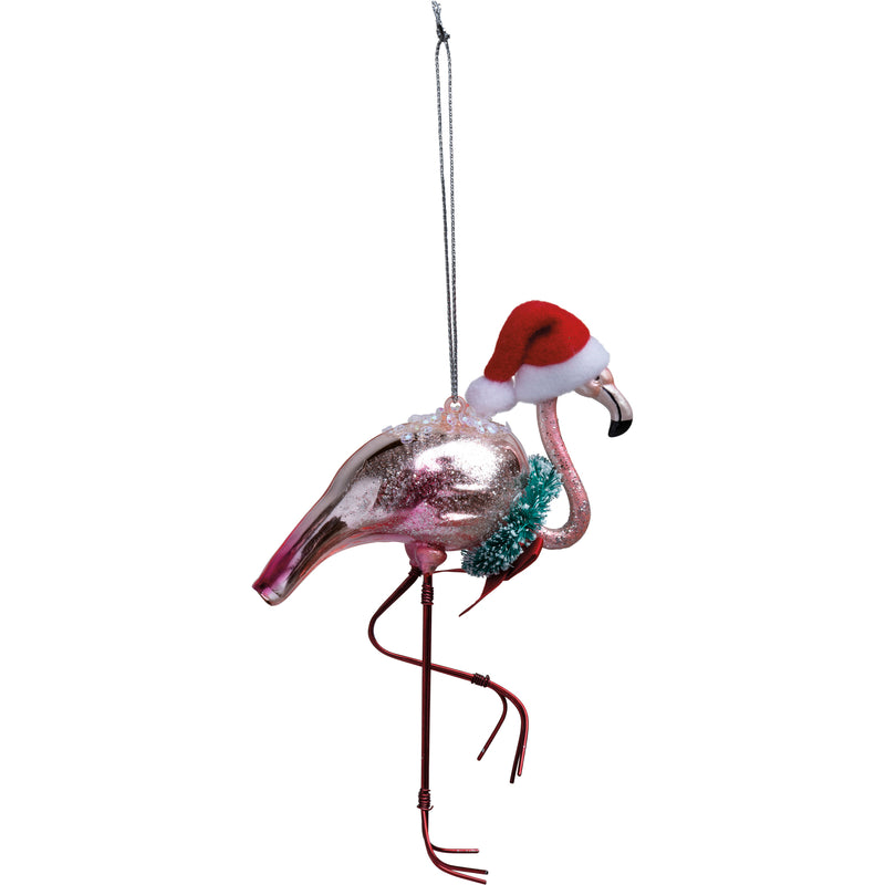 Flamingo Glass Ornament