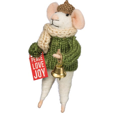 "Peace Love Joy" Mouse Felt Ornament