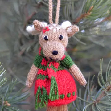 Knitted Reindeer Ornament