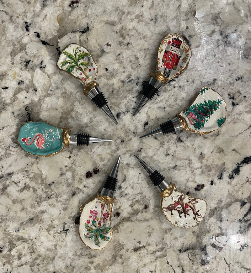 Palm Tree Oyster Shell Wine Stopper