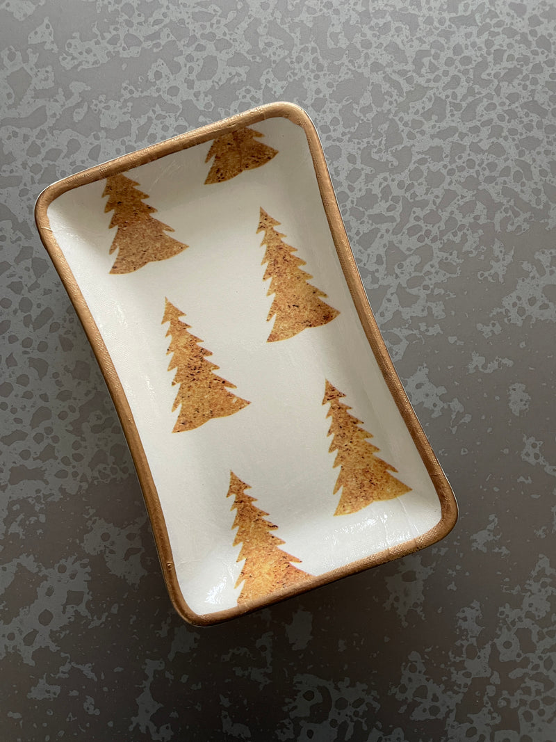 Gold Trees Jewelry Tray