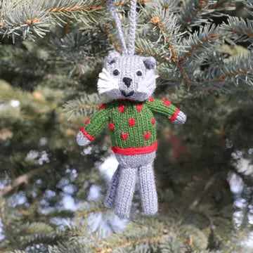 Knitted Cat Ornament