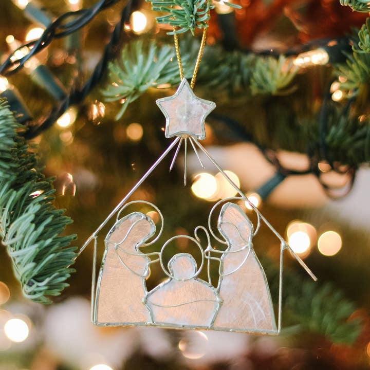 Capiz Shell Nativity Ornament
