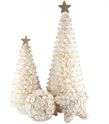 Clamrose Shell Christmas Tree, Assorted Sizes