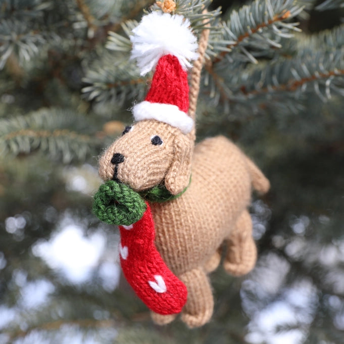 Knitted Dog Ornament