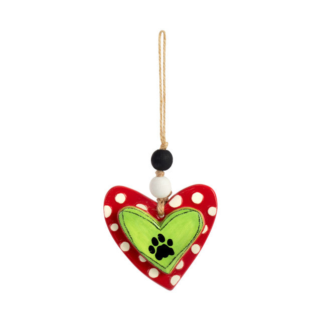 Paw Print Ceramic Ornament