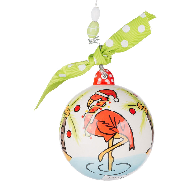 "Flamingle All the Way" Ceramic Ornament