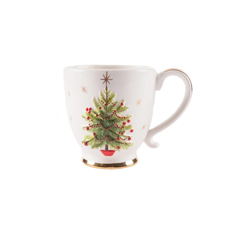 Christmas Tree Hostess Set, Set of 3 - Plate, Spreader, & Cup