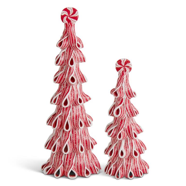 Ribbon Candy Tree Set, Set of 2