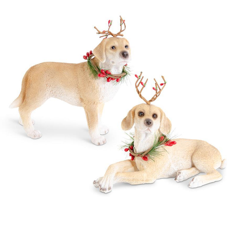 Christmas Dog Figurine Set, Set of 2