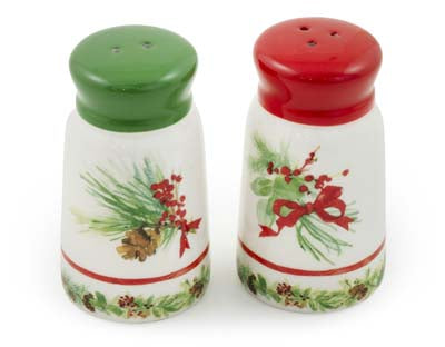 Merry Christmas Vintage Style Salt & Pepper Shaker Set