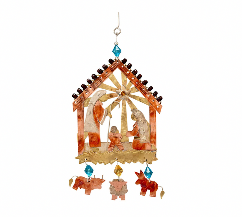 Nativity Scene Metal Ornament