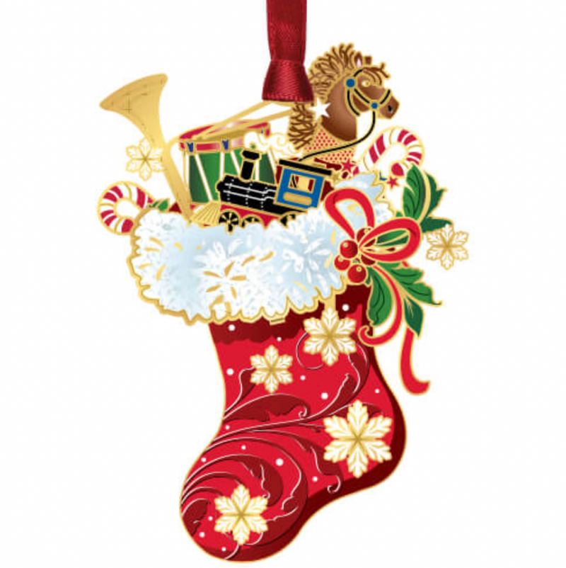 Christmas Stocking Brass Ornament