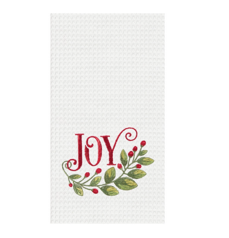 "Joy"  Waffle Weave Towel