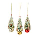 Bottle Brush Tree Ornament Set, Set of 3