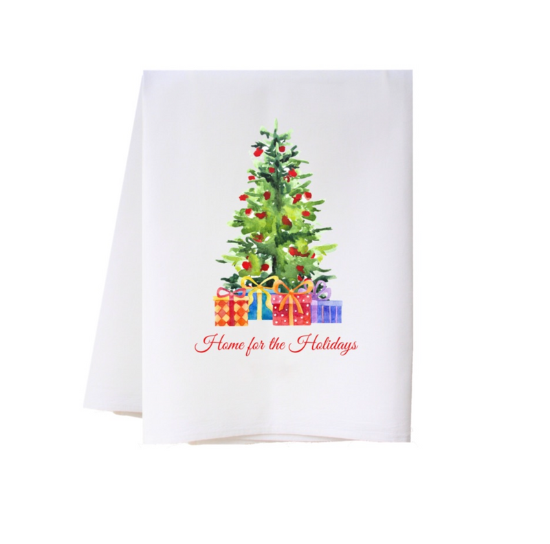 Christmas Tree Towel- "Home for the Holidays"