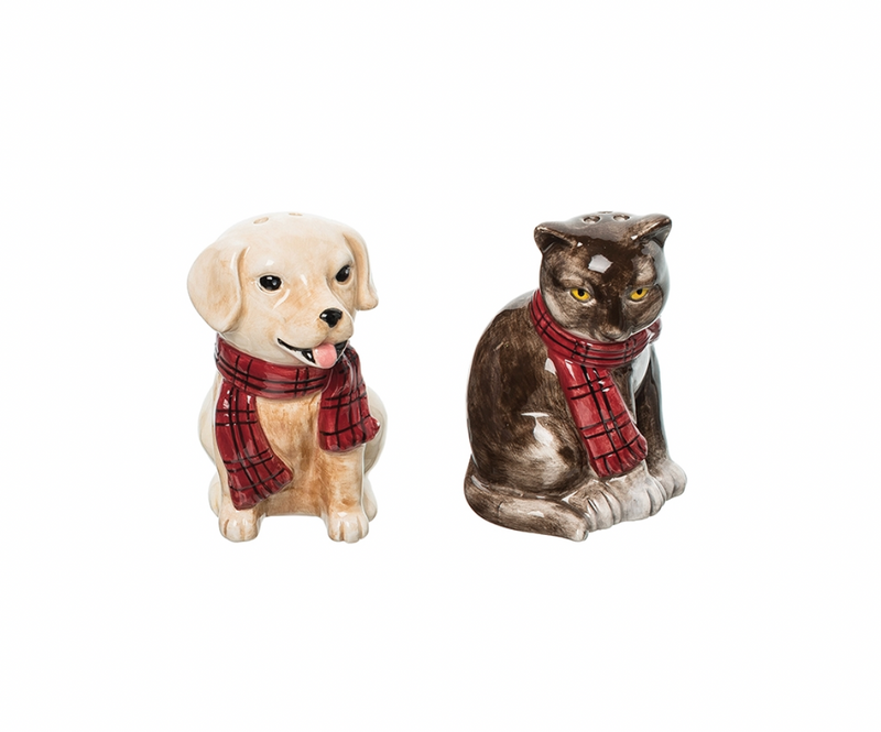 Dog and Cat Salt & Pepper Shaker Set