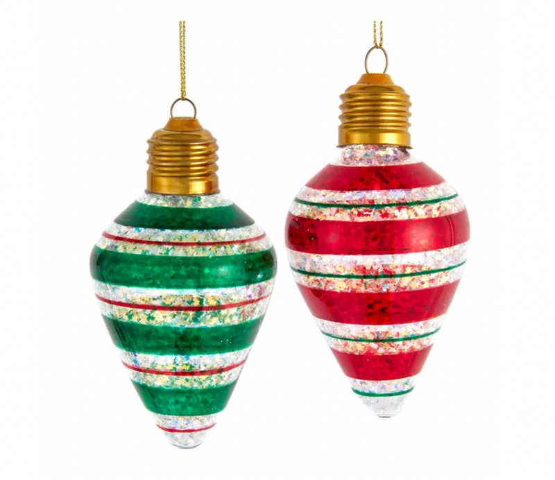 Christmas Bulb Glass Ornaments, Assorted Colors