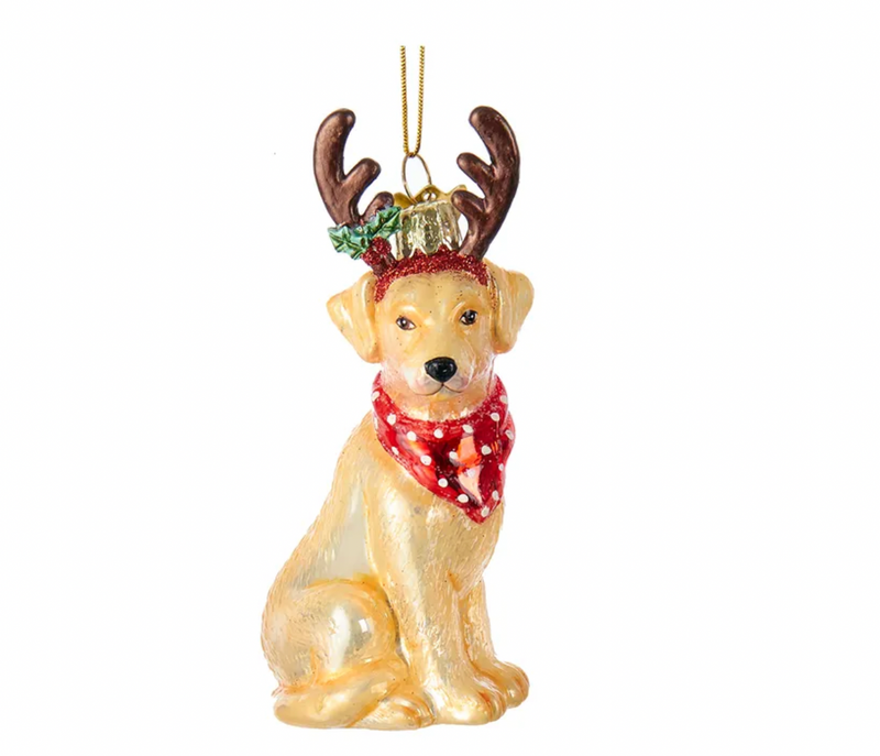 Yellow Lab Glass Ornament