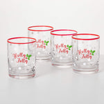 "Holly Jolly" Low Ball Glass Set