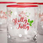 "Holly Jolly" Low Ball Glass Set