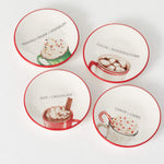 Hot Chocolate Snack Plate Set, Set of 4