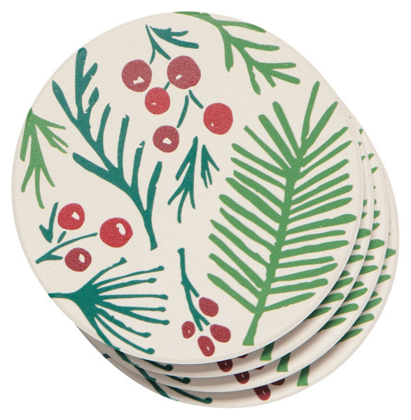 Pine & Berry Coaster Set, Set of 4